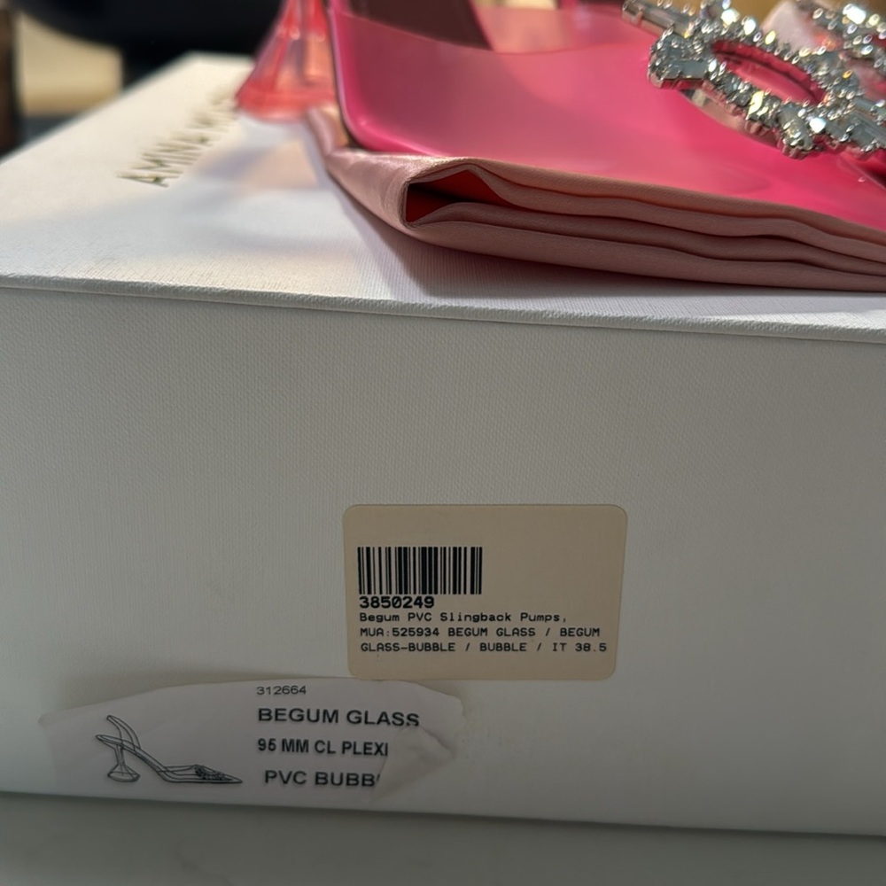 NWB Amina Muaddi Begum glass slingback pumps - Picture 12 of 12